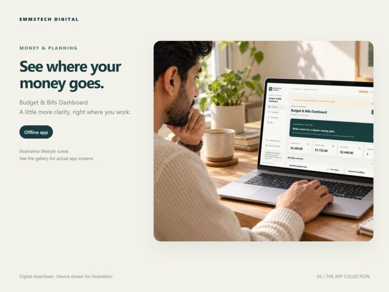 Budget & Bills Dashboard | Offline Desktop App