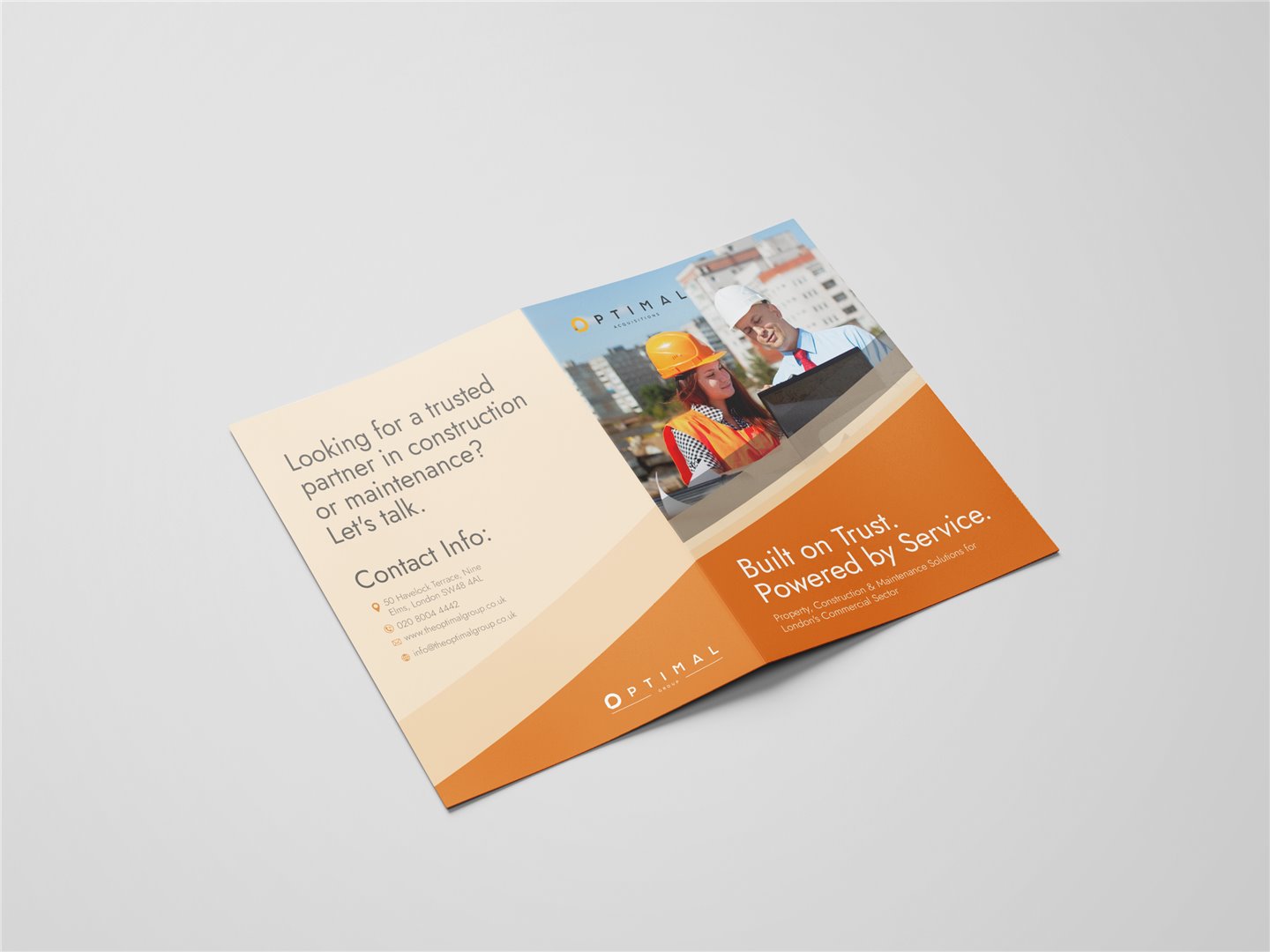 Optimal Group construction and maintenance brochure design
